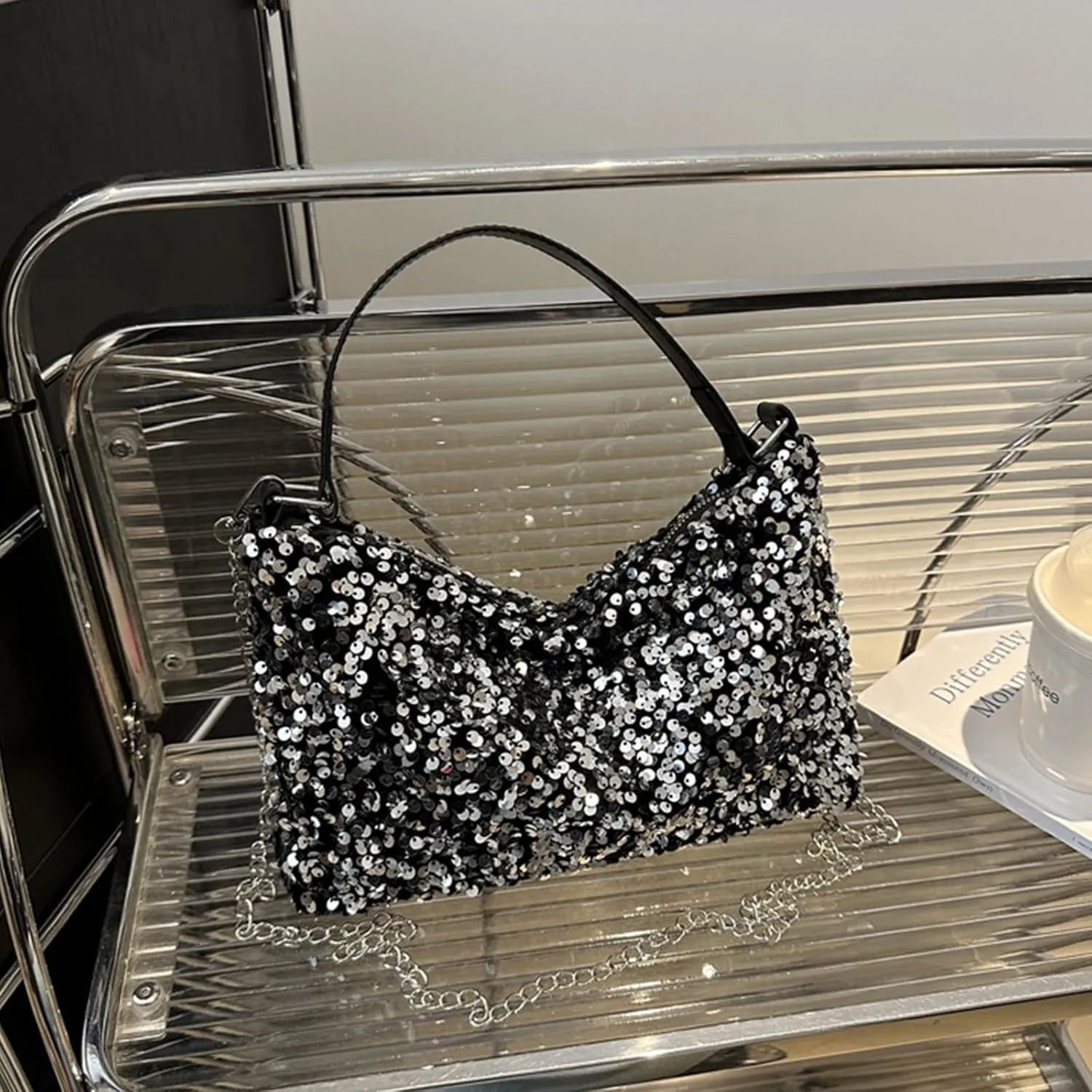 Women's Evening Handbag, Sequin Evening Crossbody Bag, Elegant Clutch Purses for Women Wedding, Prom, Cocktail Party