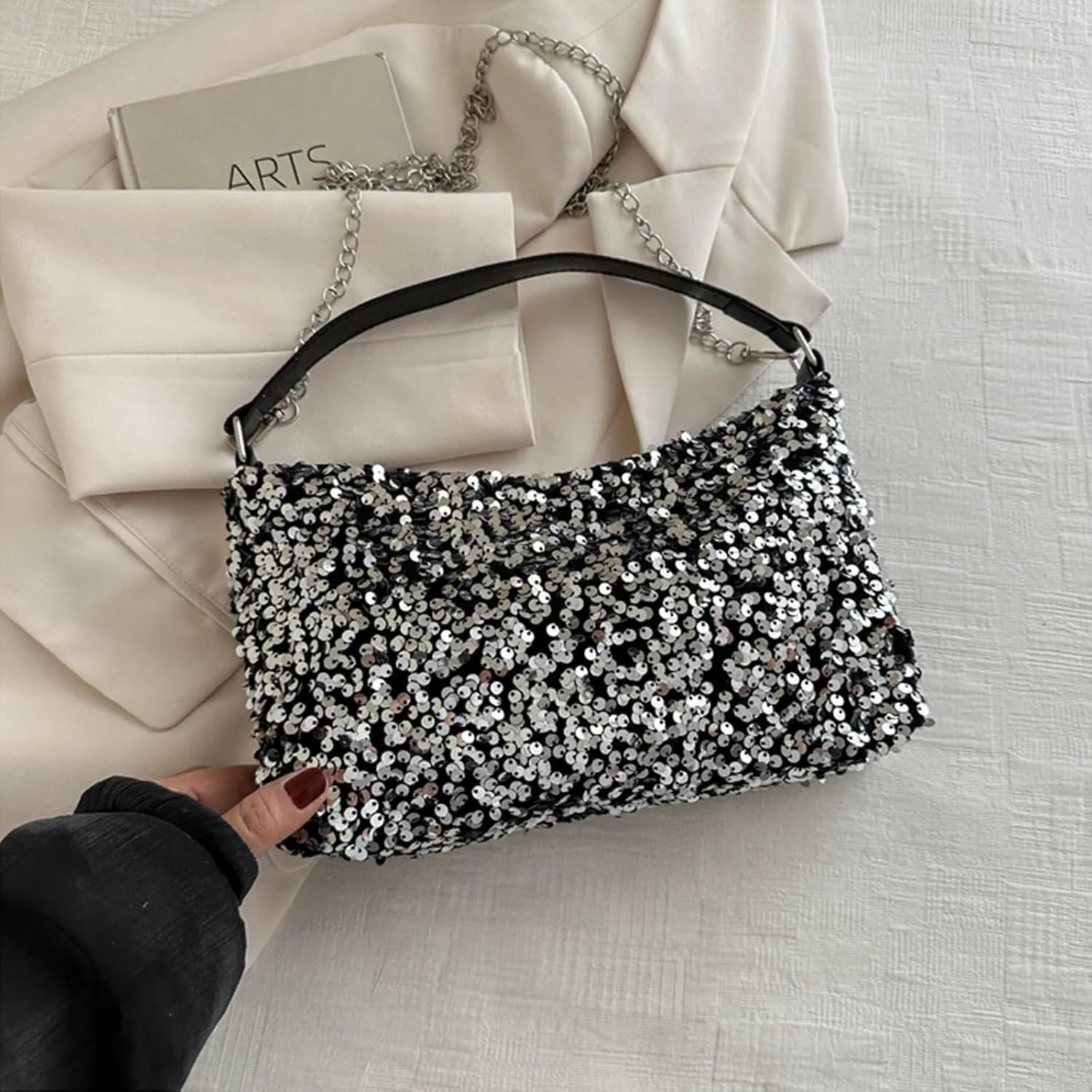 Women's Evening Handbag, Sequin Evening Crossbody Bag, Elegant Clutch Purses for Women Wedding, Prom, Cocktail Party