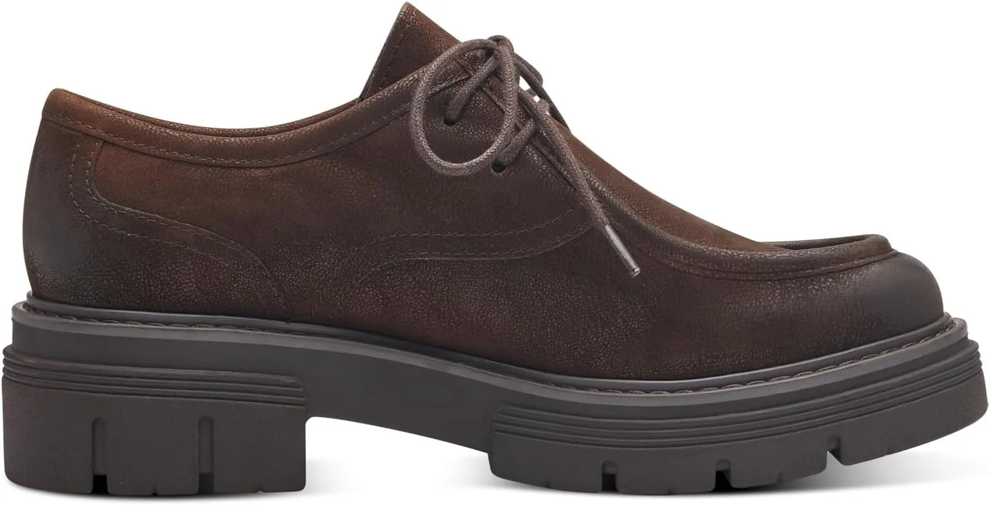 Women's Lace-Up Faux Leather Platform Shoes