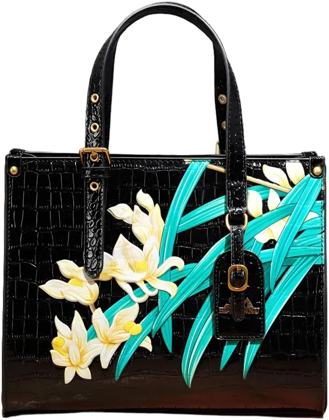 Women's Leather Bags and Handbags Crocodile Vintage Embossed Top Handle Crossbody with Shoulder Strap