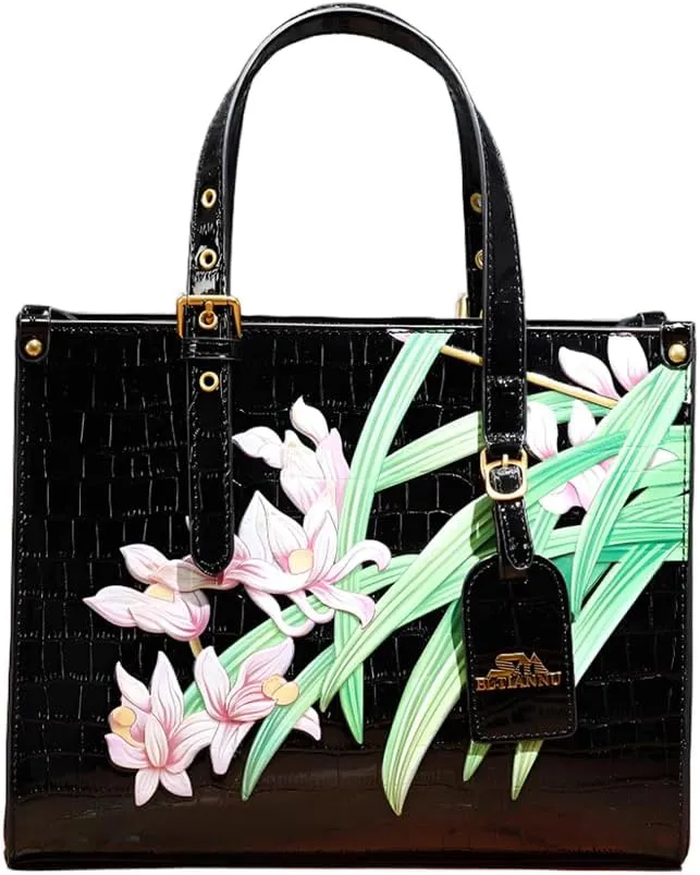 Women's Leather Bags and Handbags Crocodile Vintage Embossed Top Handle Crossbody with Shoulder Strap