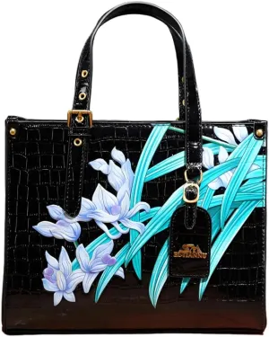 Women's Leather Bags and Handbags Crocodile Vintage Embossed Top Handle Crossbody with Shoulder Strap