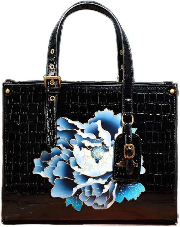 Women's Leather Bags and Handbags Crocodile Vintage Embossed Top Handle Crossbody with Shoulder Strap