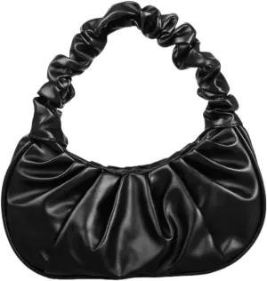 Women's Mini Purse Pleated Shoulder Bag Small Ruched Hangbags Cute Hoto Denim Clutch Bags