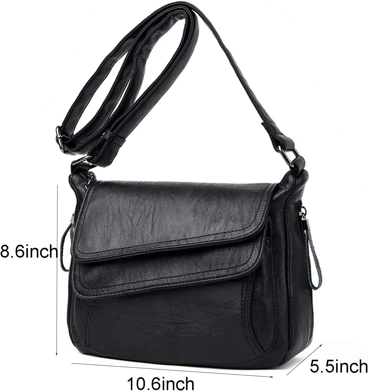 Women's PU Leather Crossbody & Shoulder Bags - Travel - Ready With Multiple Pockets