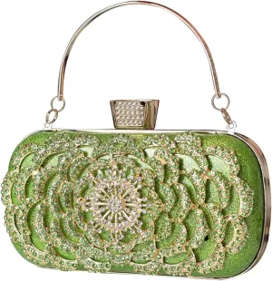 Womens Rhinestone Evening Bag Sparkly Glitter Sequin Handbag Crystal Clutch Bag Bridal Wedding Purse