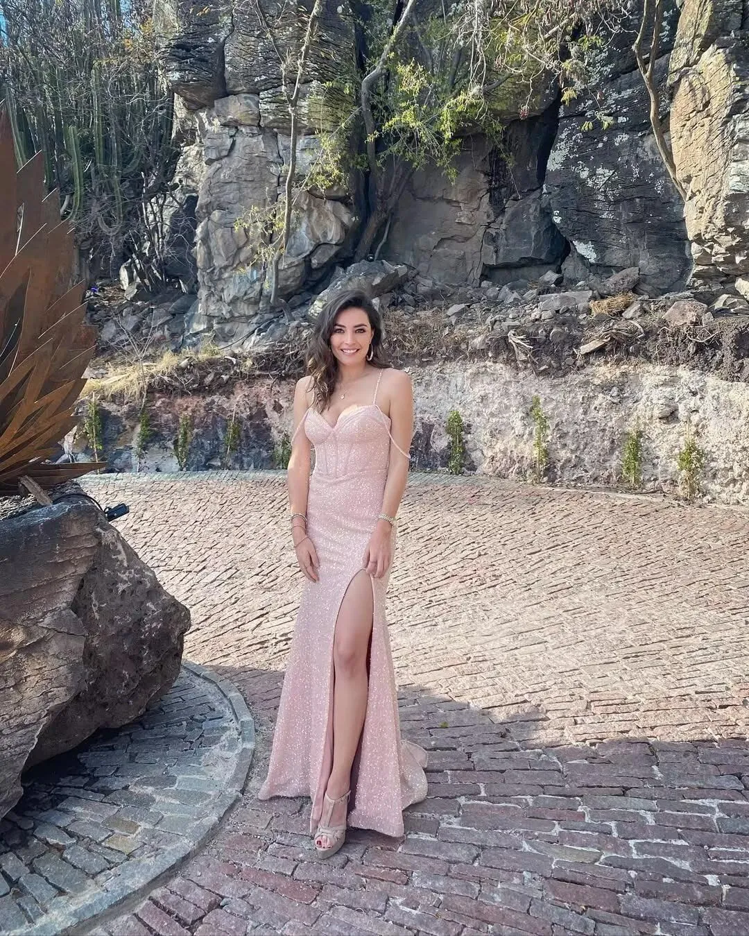 Women's Sequin Mermaid Prom Dresses Long with Slit Spaghetti Straps Formal Party Dresses XOD011