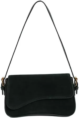 Women's Shoulder Bag Suede Handbag Underarm Purse Tote Bag Brown Suede Purse Y2K Crossbody Bag with 2 Removable Straps