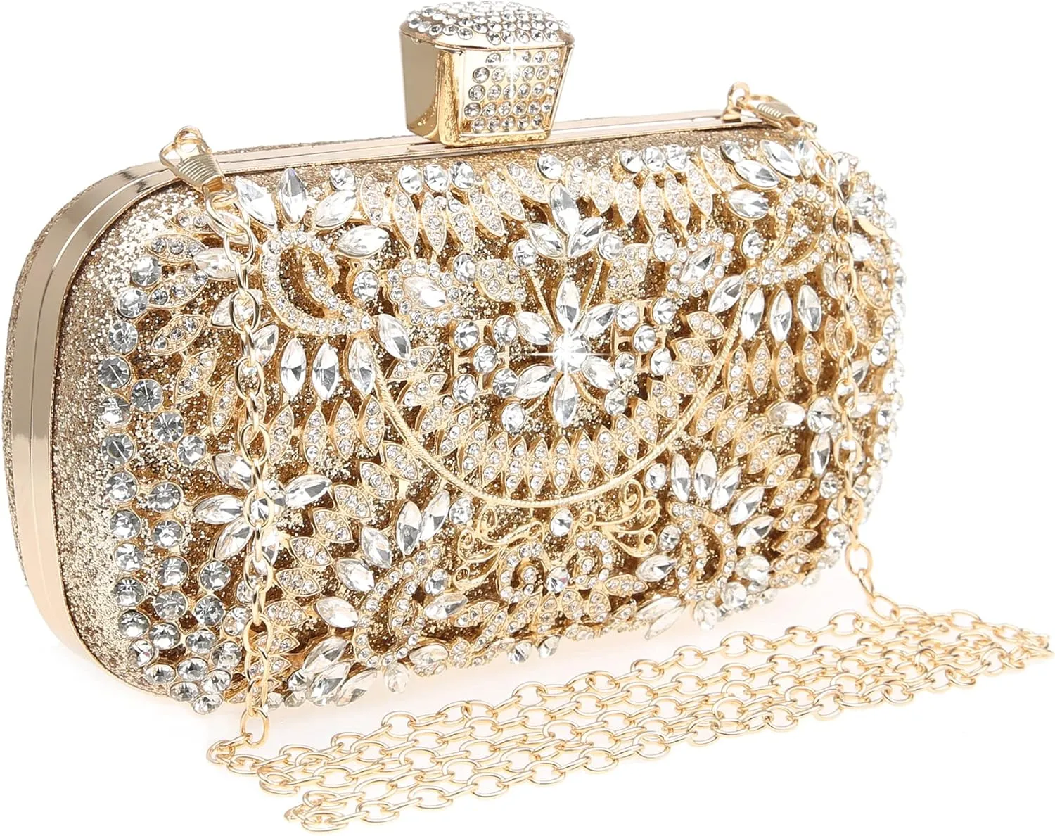 Womens Sparkly Rhinestone Crystal Clutch Bag Glitter Sequin Bridal Purse Evening Handbag for Wedding Party Prom