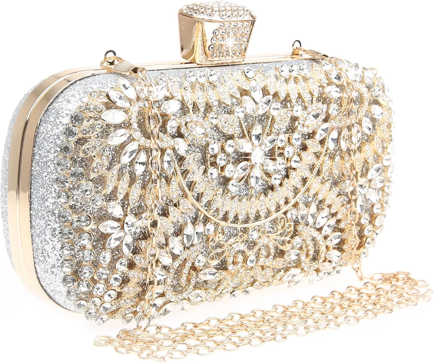 Womens Sparkly Rhinestone Crystal Clutch Bag Glitter Sequin Bridal Purse Evening Handbag for Wedding Party Prom