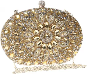 Womens Sparkly Rhinestone Glitter Clutch Purse Evening Handbag Shoulder Bag for Wedding Party Prom