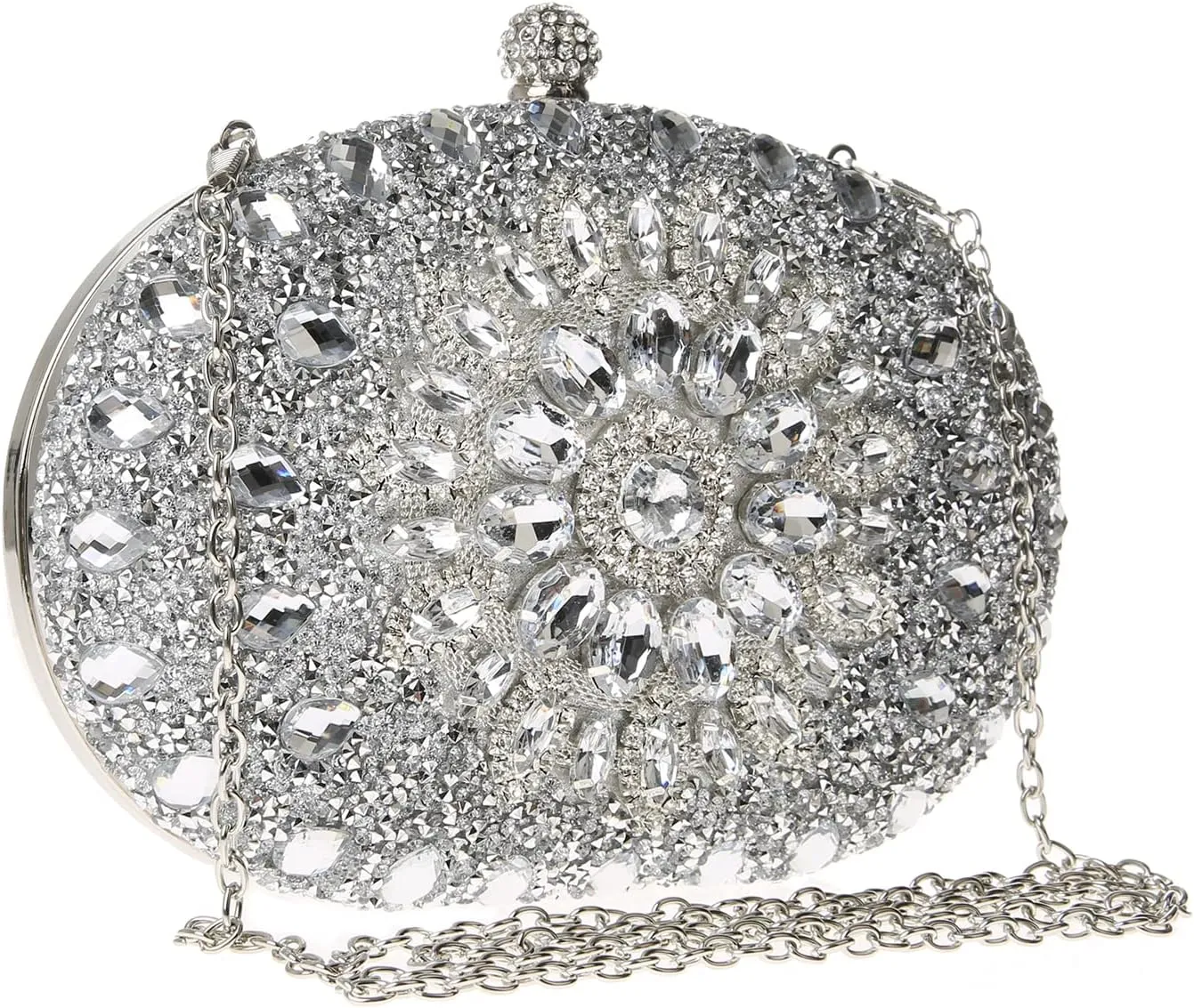 Womens Sparkly Rhinestone Glitter Clutch Purse Evening Handbag Shoulder Bag for Wedding Party Prom
