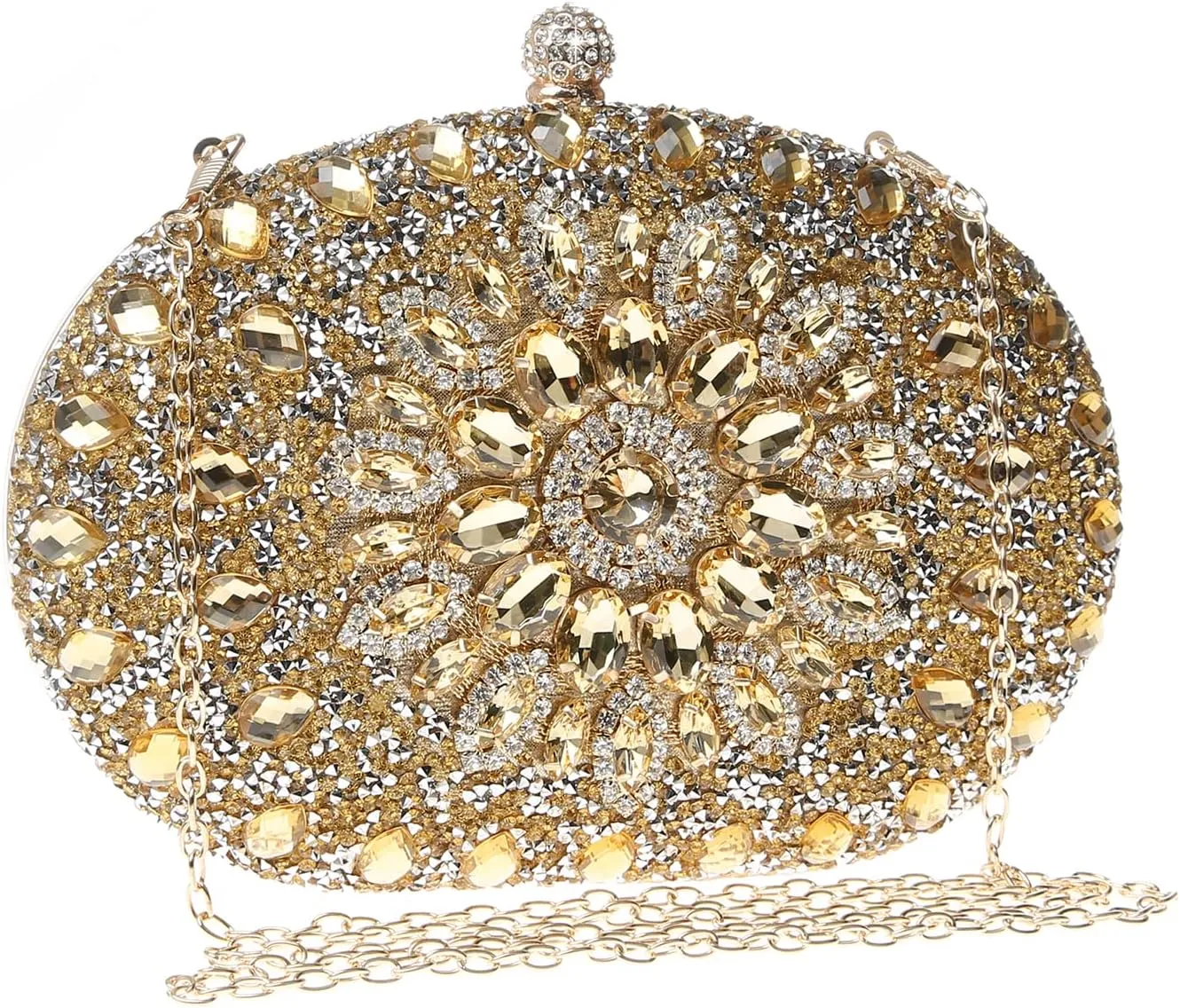 Womens Sparkly Rhinestone Glitter Clutch Purse Evening Handbag Shoulder Bag for Wedding Party Prom