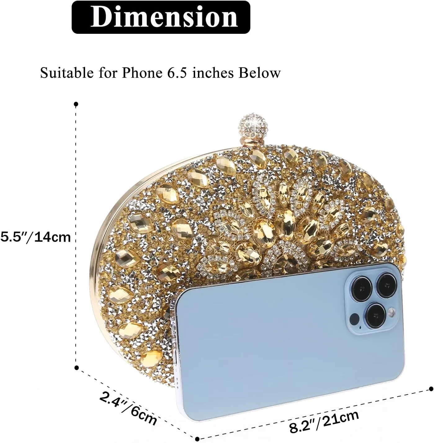 Womens Sparkly Rhinestone Glitter Clutch Purse Evening Handbag Shoulder Bag for Wedding Party Prom