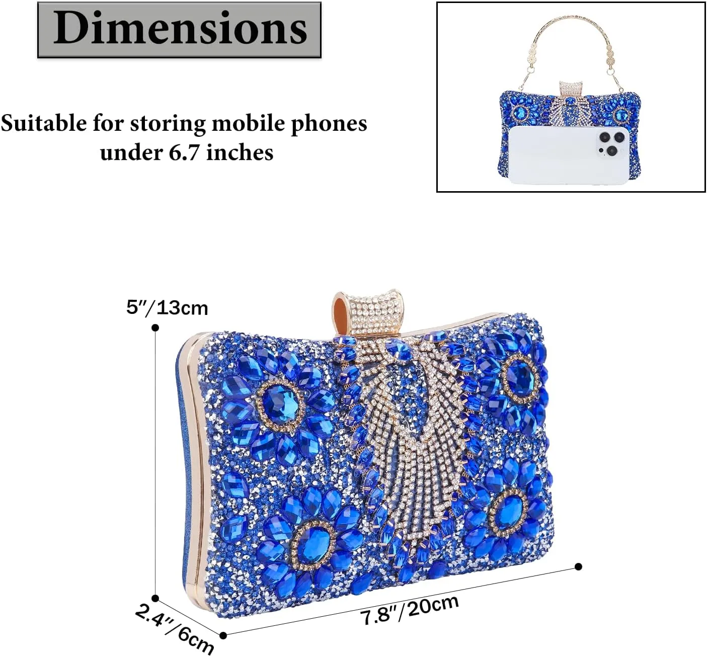 Womens Sparkly Rhinestone Sequin Glitter bag Clutch Evening Handbag Shoulder Bags Purse for Wedding Party Prom
