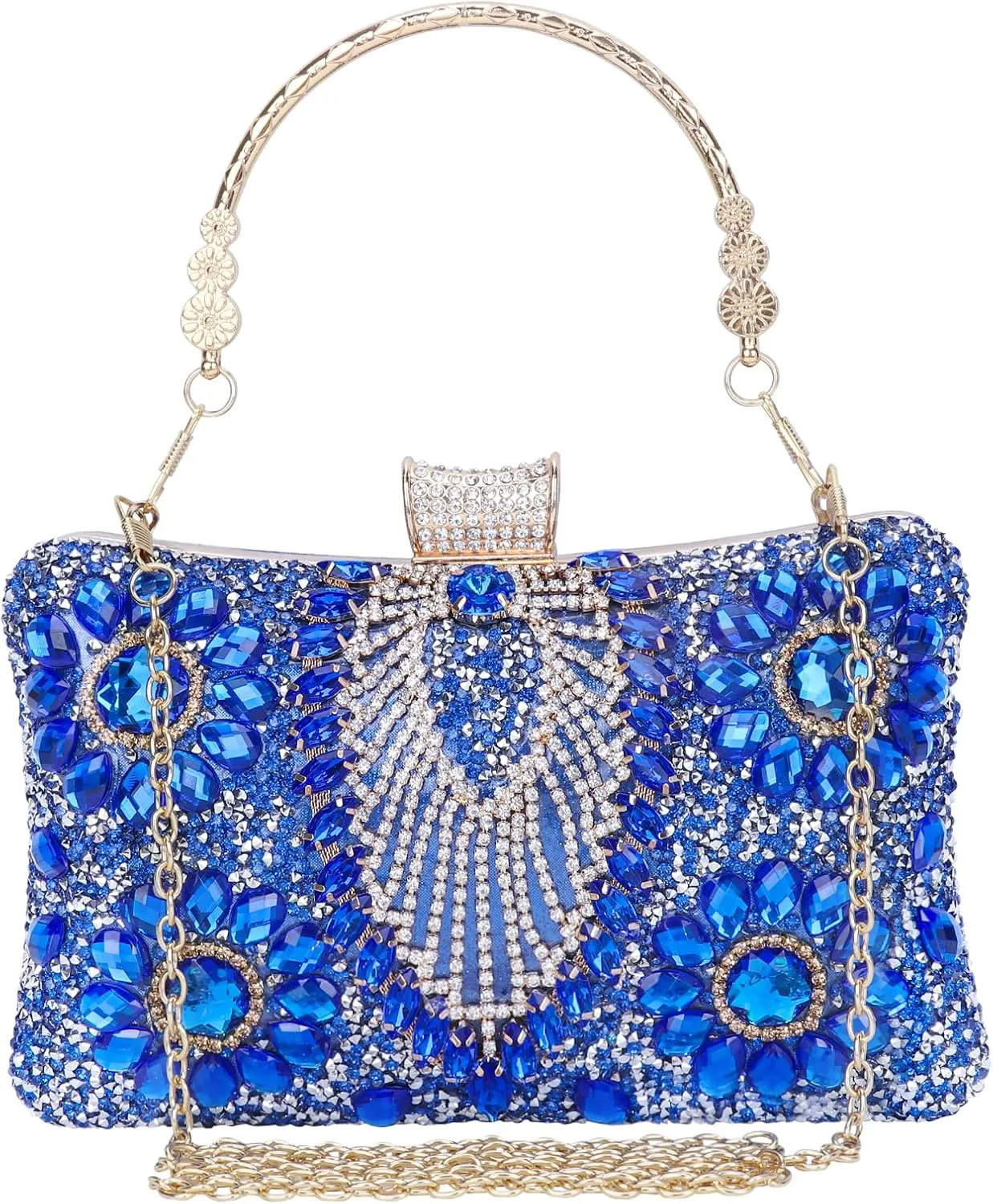 Womens Sparkly Rhinestone Sequin Glitter bag Clutch Evening Handbag Shoulder Bags Purse for Wedding Party Prom