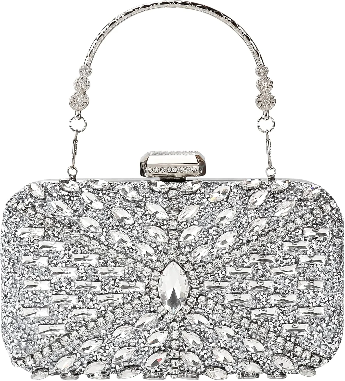 Womens Sparkly Rhinestone Sequin Glitter bag Clutch Evening Handbag Shoulder Bags Purse for Wedding Party Prom