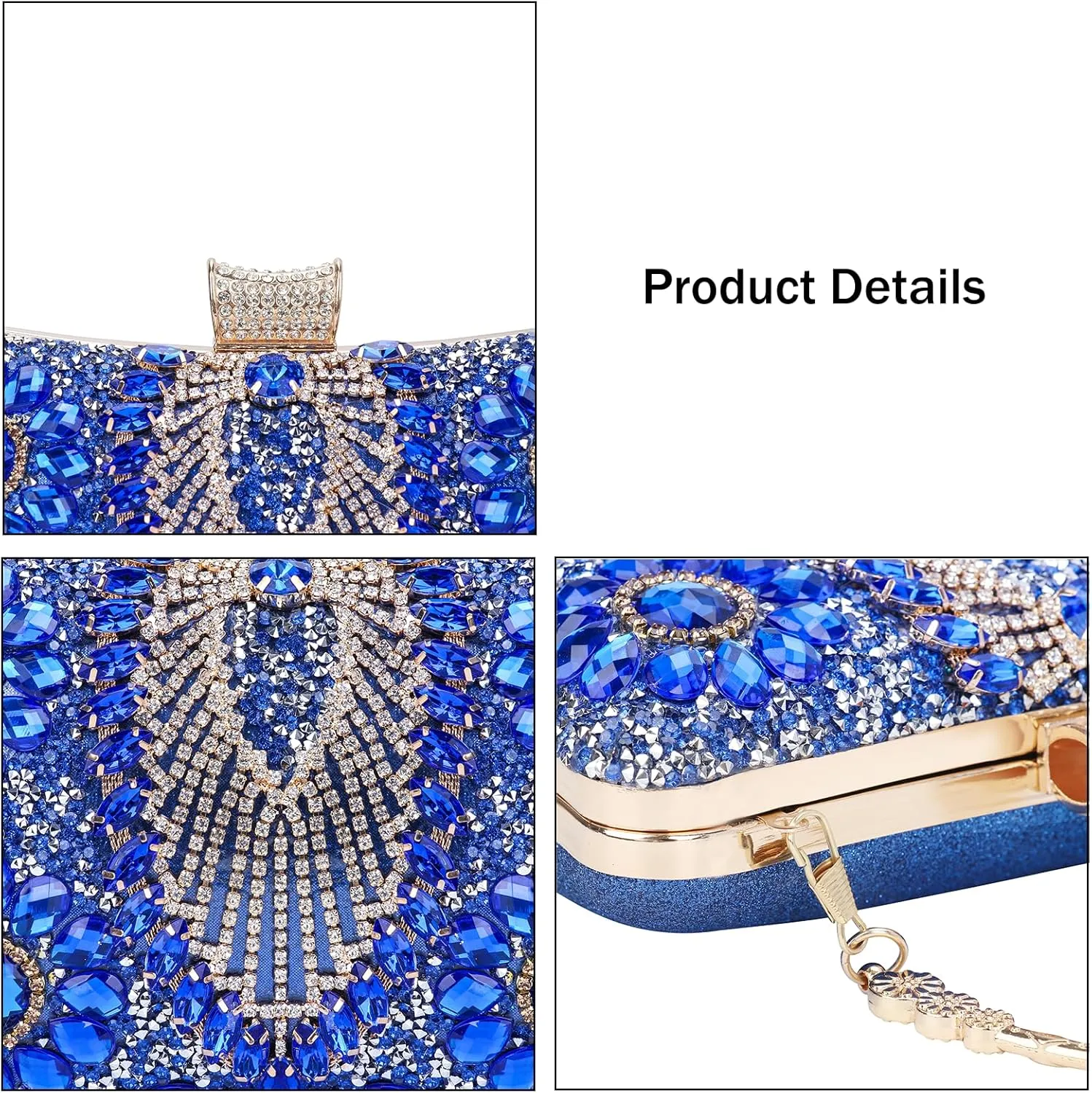 Womens Sparkly Rhinestone Sequin Glitter bag Clutch Evening Handbag Shoulder Bags Purse for Wedding Party Prom