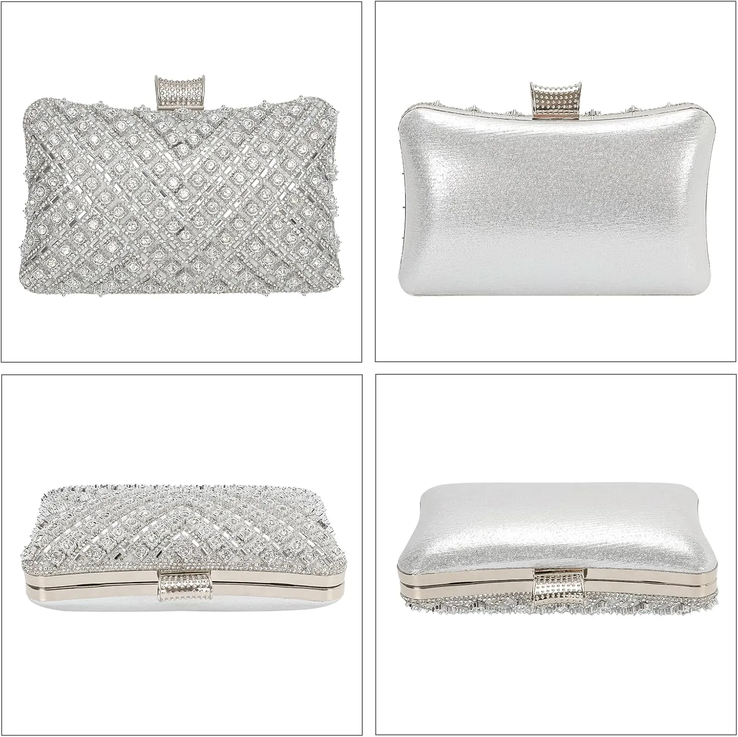 Womens Sparkly Rhinestone Sequin Glitter bag Clutch Evening Handbag Shoulder Bags Purse for Wedding Party Prom