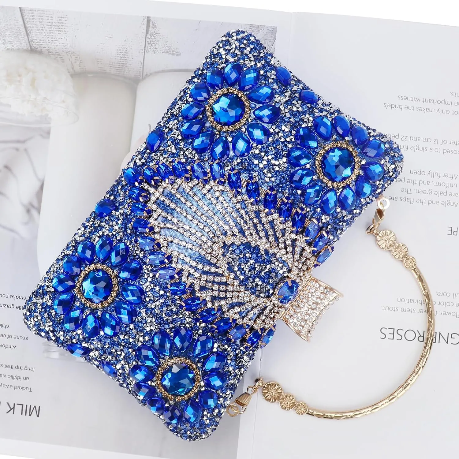 Womens Sparkly Rhinestone Sequin Glitter bag Clutch Evening Handbag Shoulder Bags Purse for Wedding Party Prom