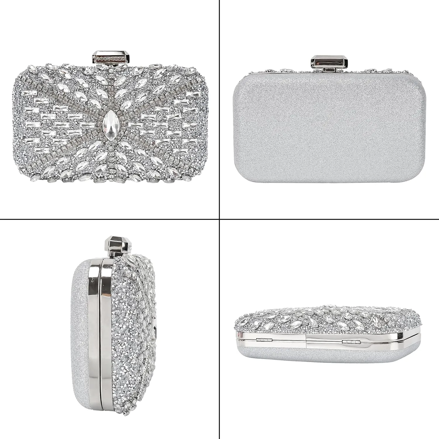 Womens Sparkly Rhinestone Sequin Glitter bag Clutch Evening Handbag Shoulder Bags Purse for Wedding Party Prom