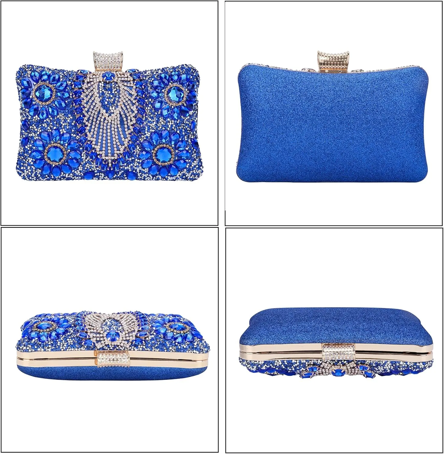 Womens Sparkly Rhinestone Sequin Glitter bag Clutch Evening Handbag Shoulder Bags Purse for Wedding Party Prom