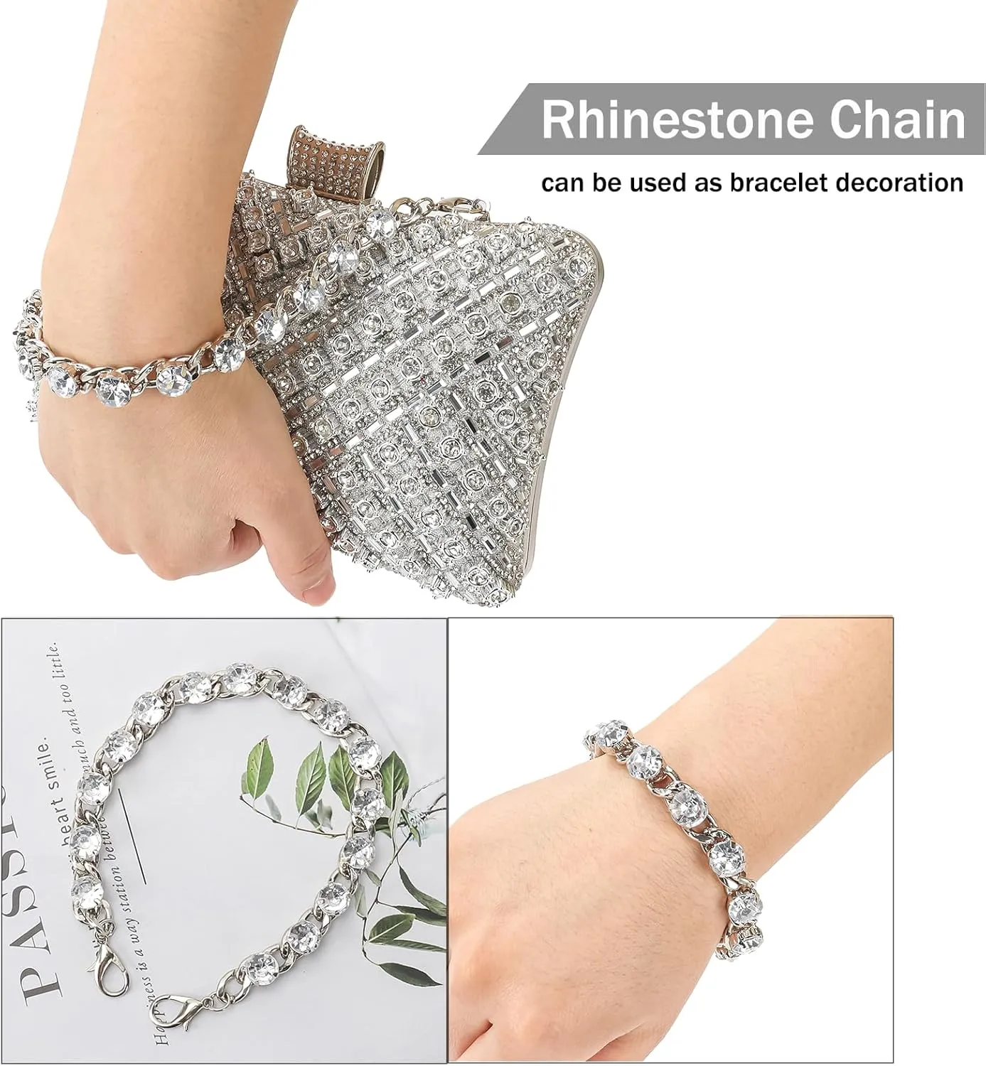Womens Sparkly Rhinestone Sequin Glitter bag Clutch Evening Handbag Shoulder Bags Purse for Wedding Party Prom