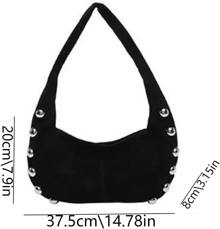 Women's Suede Bag Brown Suede Bag Studded Handbag Vintage Suede Crossbody suede tote bag for women