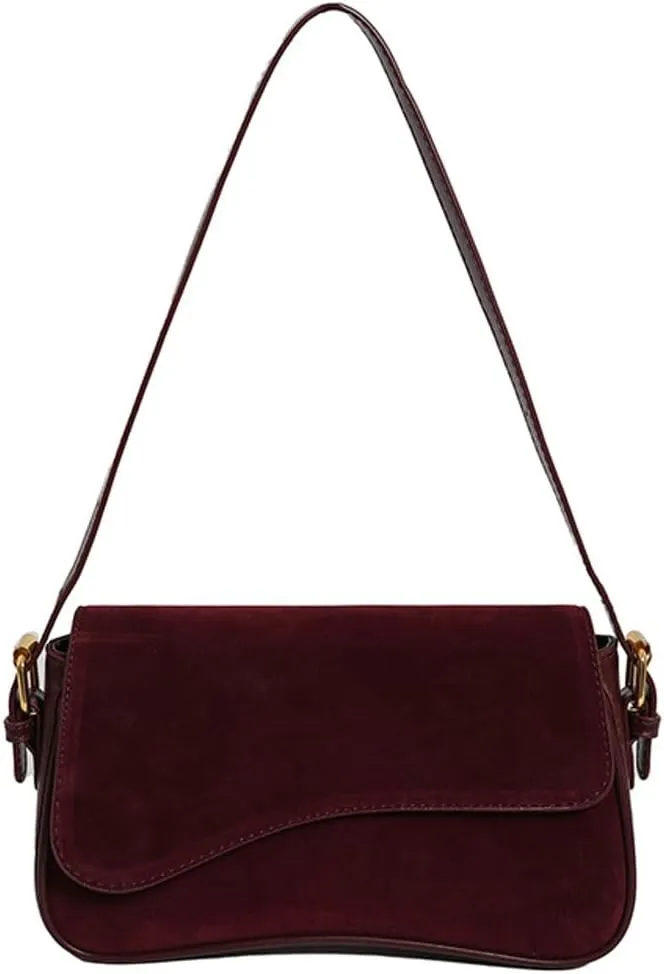 Women’s Suede Hobo Shoulder Bag Retro Winter Fall Tote Handbags 2024 Crossbody Bag Underarm Bags for Travel Work