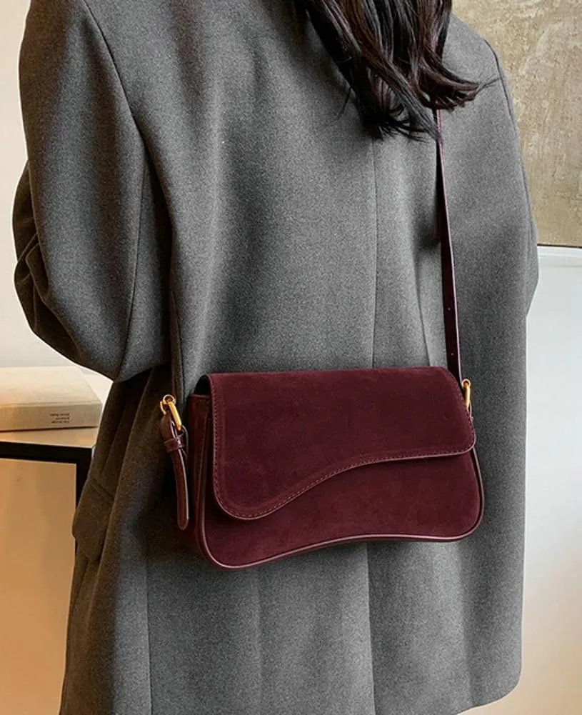Women’s Suede Hobo Shoulder Bag Retro Winter Fall Tote Handbags 2024 Crossbody Bag Underarm Bags for Travel Work