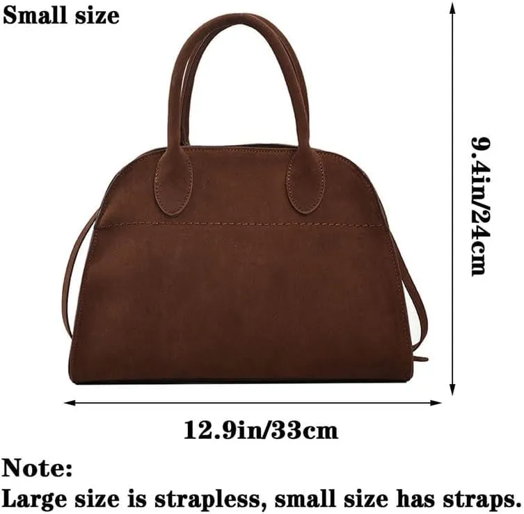 Womens Suede Tote Bag, Faux Leather Tote Bag for Women Vintage Top Handle Bag Fashion Retro Shoulder Satchel Bag