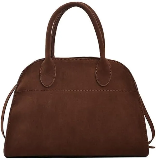 Womens Suede Tote Bag, Faux Leather Tote Bag for Women Vintage Top Handle Bag Fashion Retro Shoulder Satchel Bag