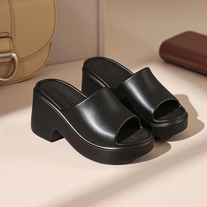 Women's summer thick-soled sandals, eva soft-soled breathable, fashionable and casual daily beach shoes and slippers