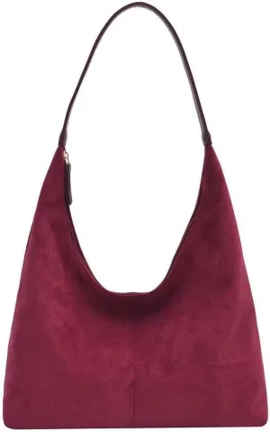 Women’s Trendy Suede Tote Bag Shoulder Bags For Women Fall Underarm Bag Winter Hobo Bag Work Purses Suede Travel Handbag
