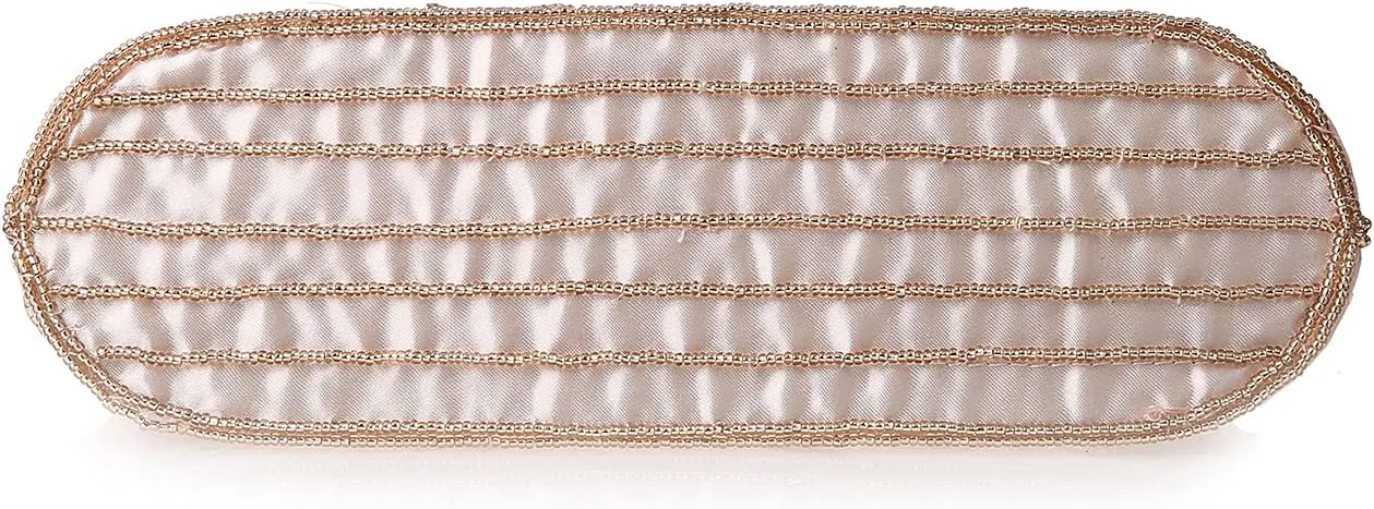 Womens Vintage Floral Beaded Rhinestone Embroidery Clutch Sequin Crossbody Bag Evening Handbag for Bridal Wedding Party Prom