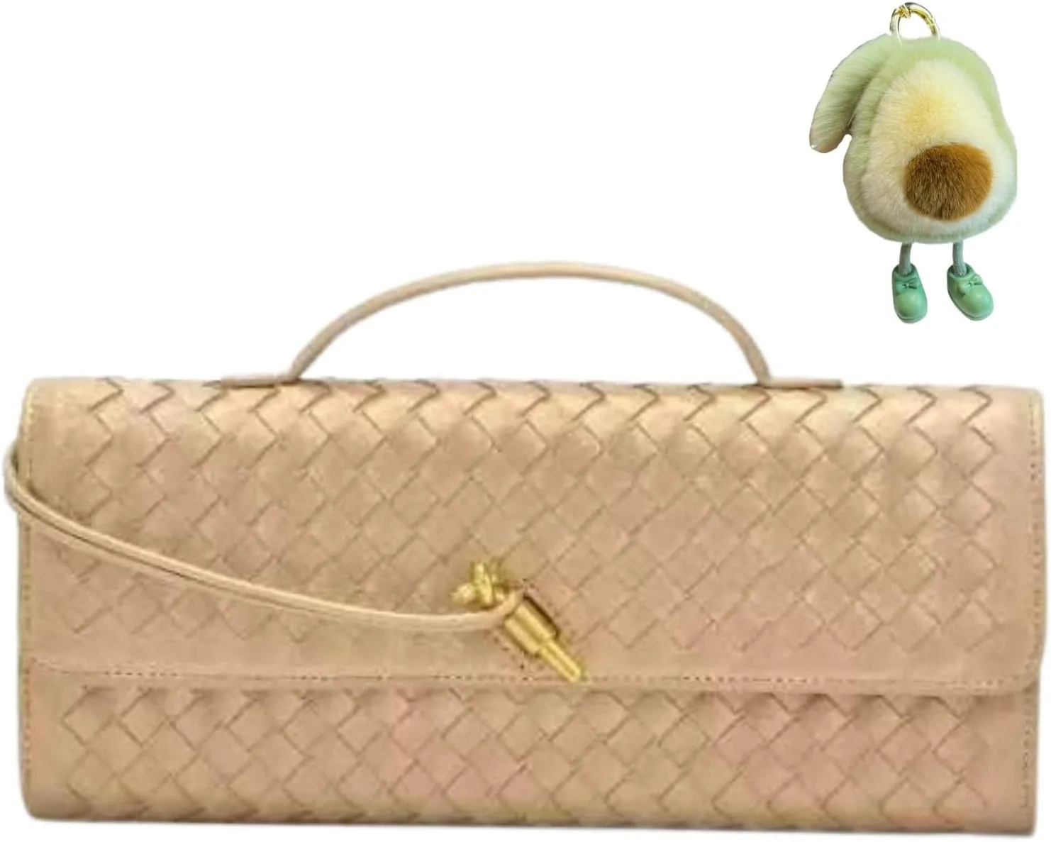 Woven Crossbody Bags for Women Casual Fashion Shoulder Handbag Evening Vegan Leather Clutch Purse