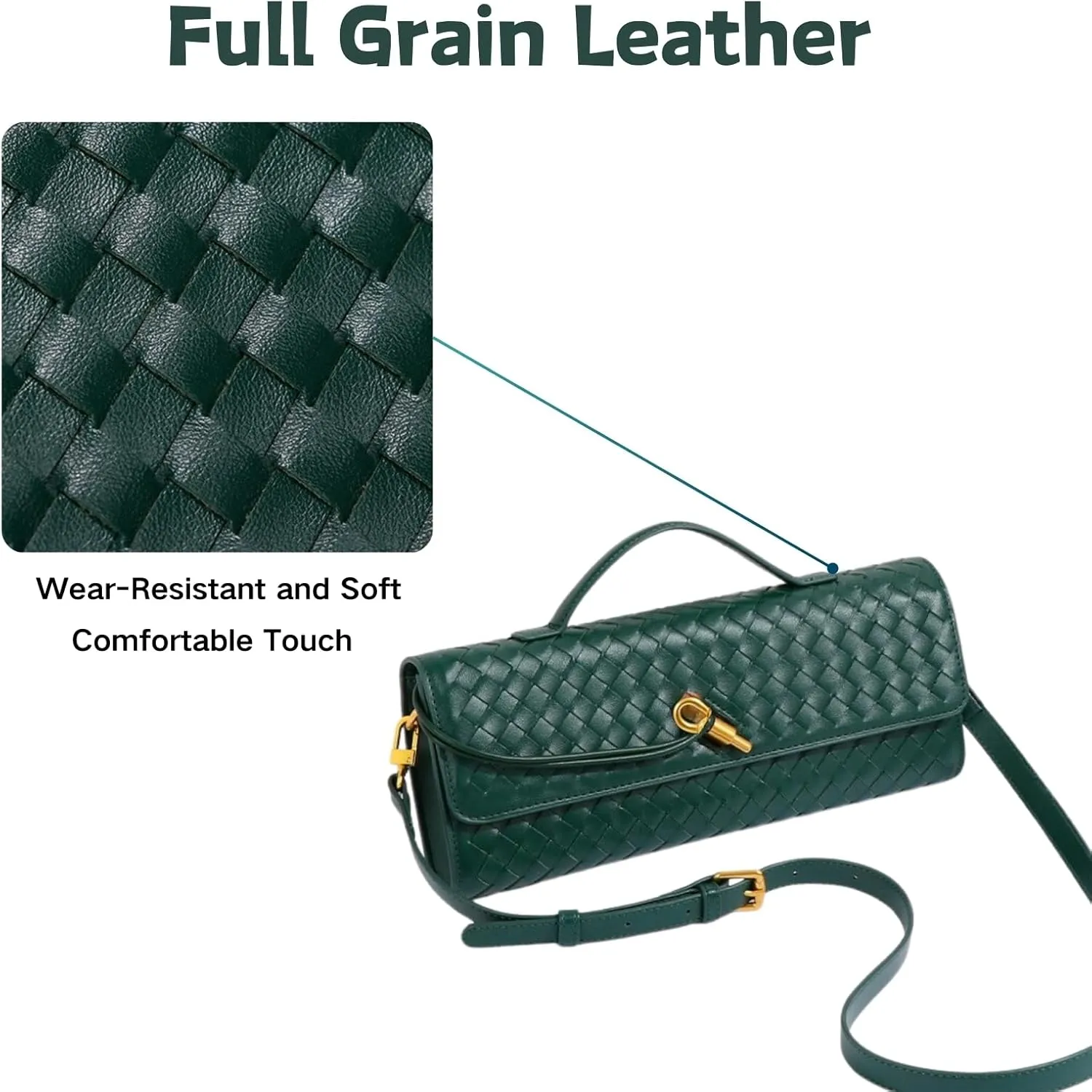 Woven Crossbody Bags for Women Casual Fashion Shoulder Handbag Evening Vegan Leather Clutch Purse