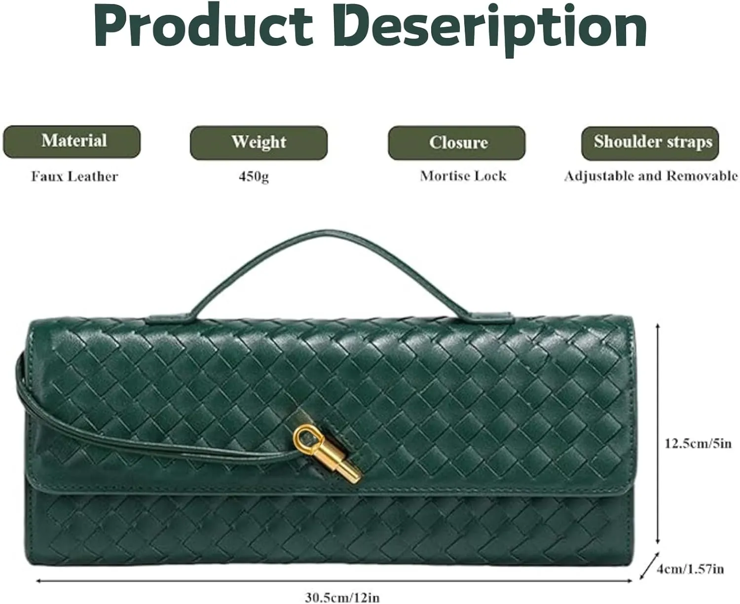 Woven Crossbody Bags for Women Casual Fashion Shoulder Handbag Evening Vegan Leather Clutch Purse