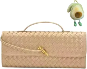 Woven Crossbody Bags for Women Casual Fashion Shoulder Handbag Evening Vegan Leather Clutch Purse
