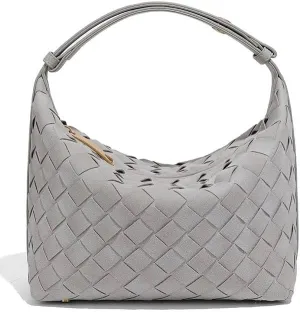Woven Leather Bag Suede Purses for Women Woven Handbags for Women Hobo Bag Top Handle Satchel Handbag