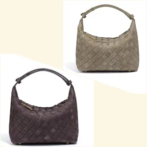 Woven Leather Bag Suede Purses for Women Woven Handbags for Women Hobo Bag Top Handle Satchel Handbag