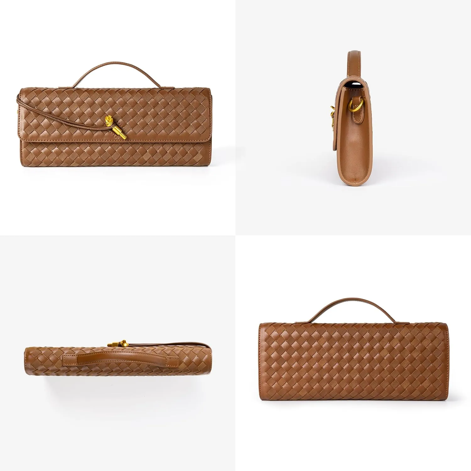 Woven Purse For Women Evening Clutch Woven Leather Handbags Crossbody Bag Suede Purse Formal Evening bag