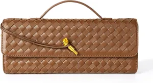 Woven Purse For Women Evening Clutch Woven Leather Handbags Crossbody Bag Suede Purse Formal Evening bag