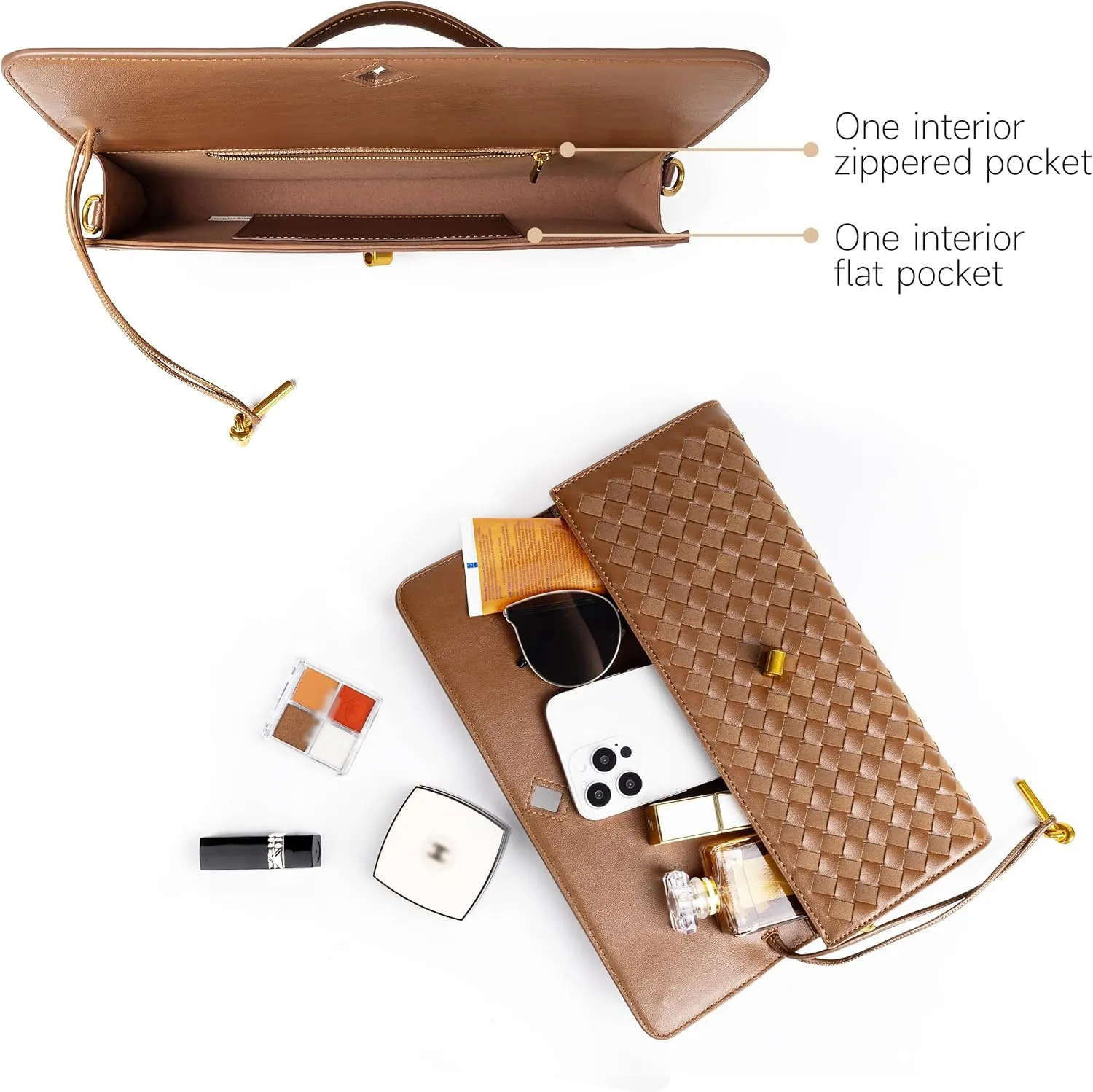 Woven Purse For Women Evening Clutch Woven Leather Handbags Crossbody Bag Suede Purse Formal Evening bag