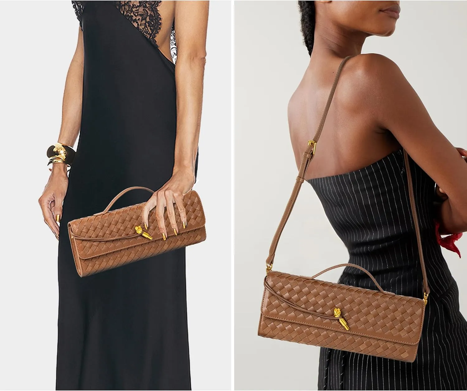 Woven Purse For Women Evening Clutch Woven Leather Handbags Crossbody Bag Suede Purse Formal Evening bag