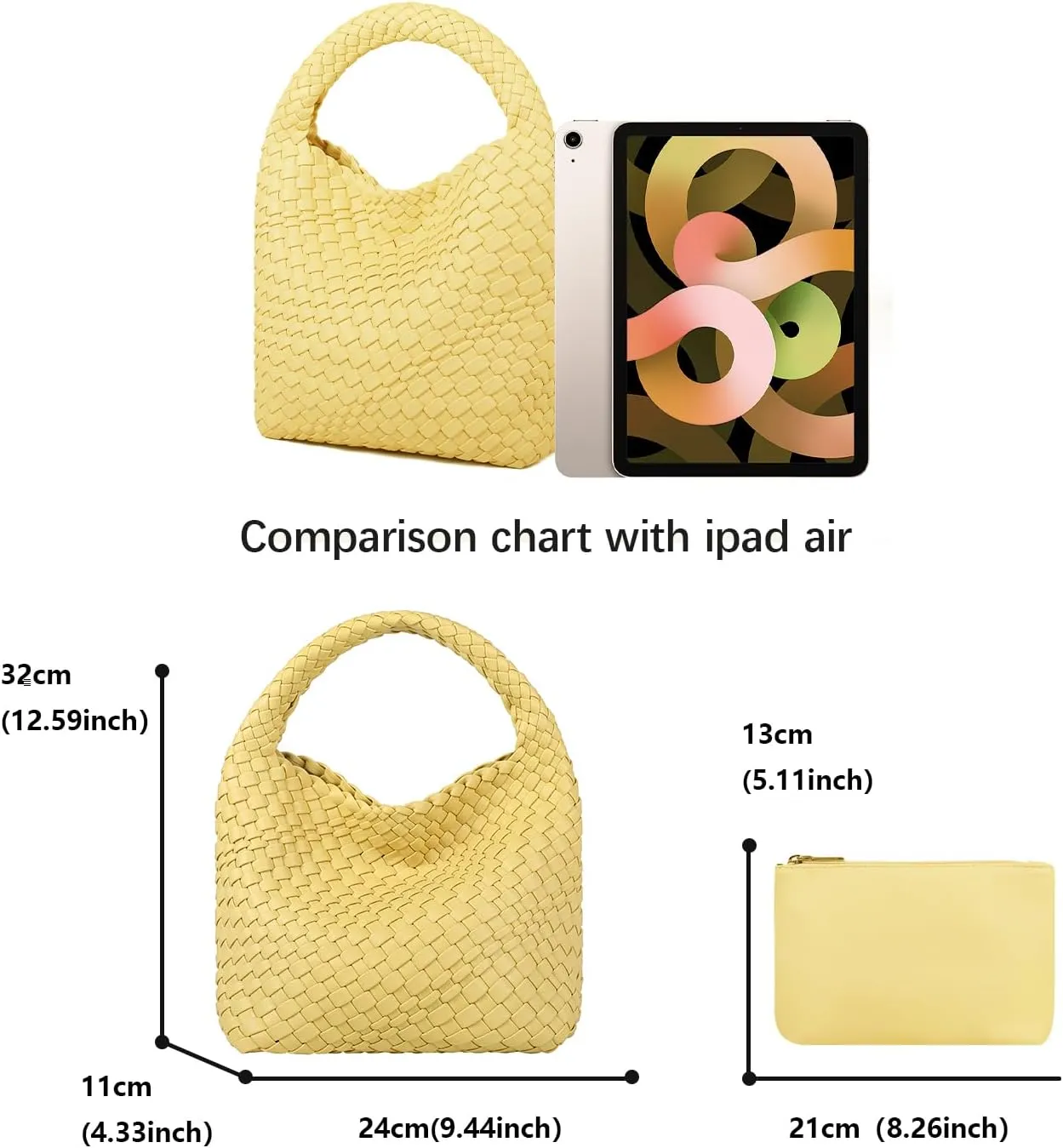 Woven Purses Bag for Women, Vegan Leather Handwoven Bags with Mini Handmade Purse, SMALL Travel Beach Top Handle Handbags
