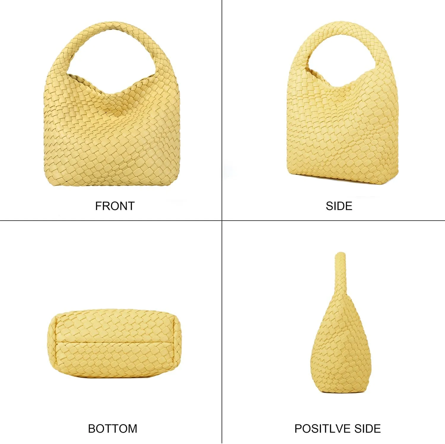 Woven Purses Bag for Women, Vegan Leather Handwoven Bags with Mini Handmade Purse, SMALL Travel Beach Top Handle Handbags
