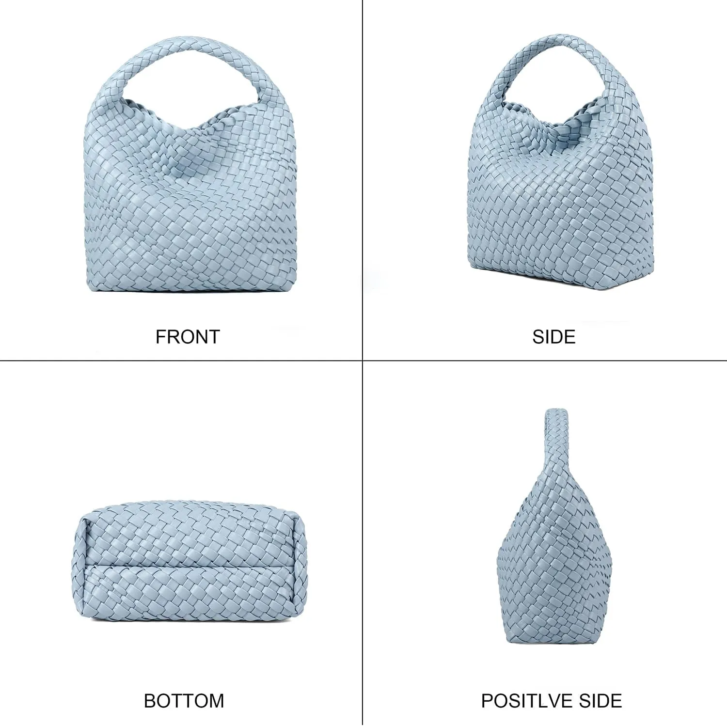 Woven Purses Bag for Women, Vegan Leather Handwoven Bags with Mini Handmade Purse, SMALL Travel Beach Top Handle Handbags