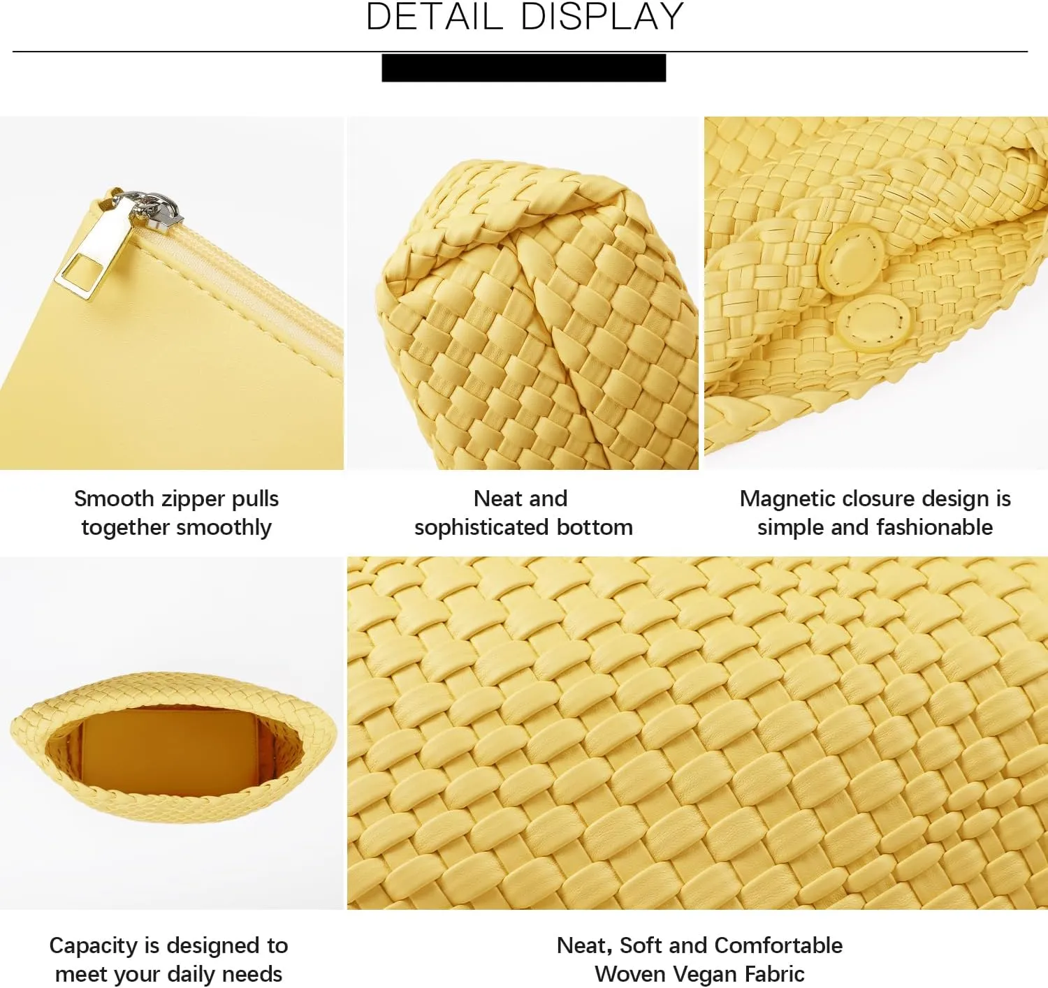 Woven Purses Bag for Women, Vegan Leather Handwoven Bags with Mini Handmade Purse, SMALL Travel Beach Top Handle Handbags