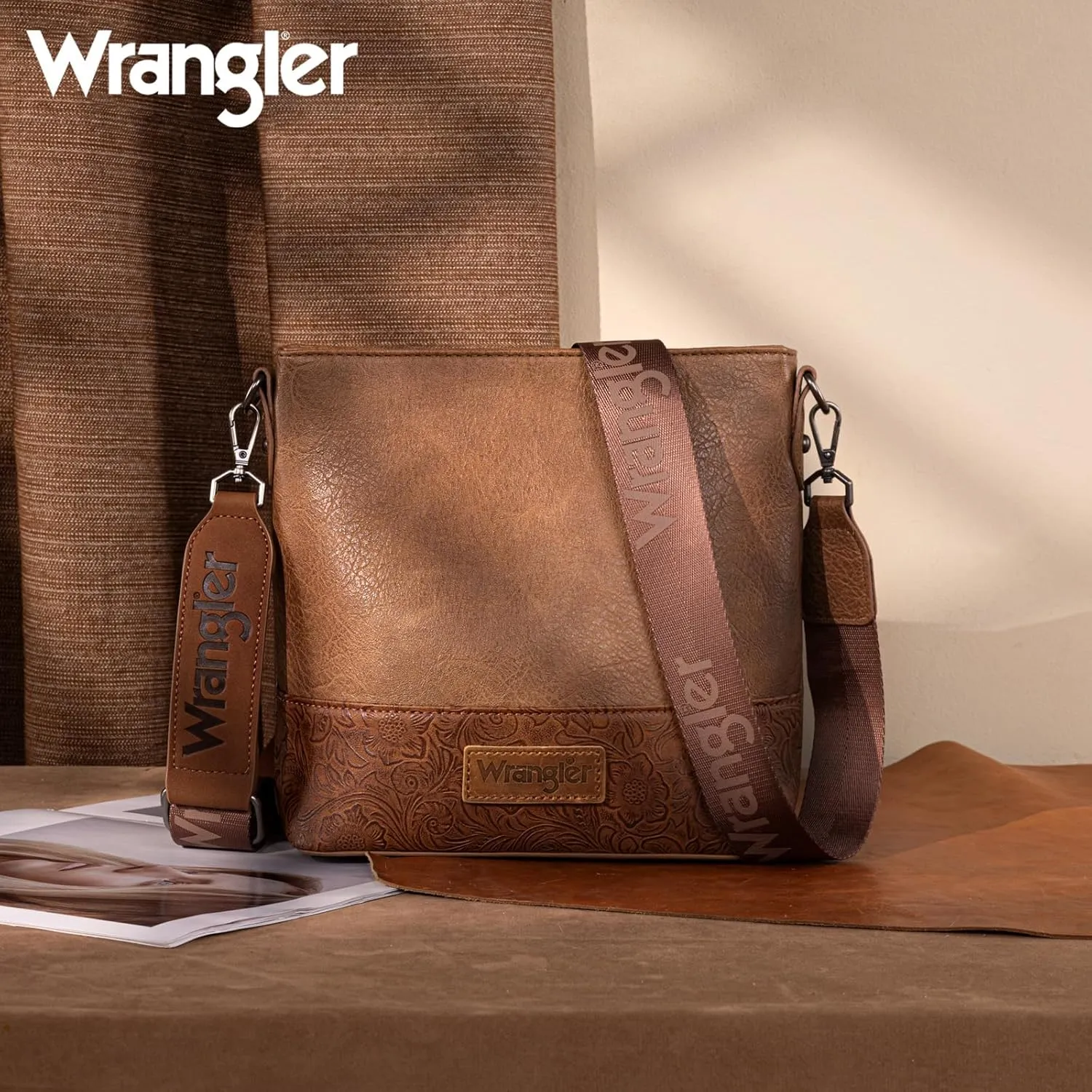 Wrangler Crossbody Purses for Women Two Tone Crossbody Bags Women Purses and Handbags